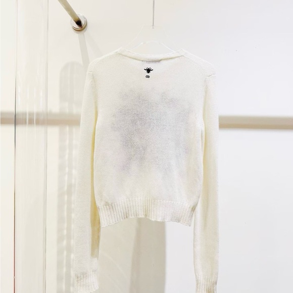 āsoldāAuthentic Dior White Knit with Black Embroidery - Picture 3 of 5